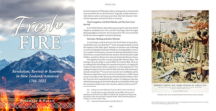 Book and cover design for historical account of 'moves of God' in NZ from 1766 to 2023