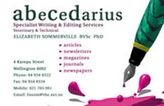 Business card for editor of a national journal