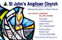 Business card for clergyman wanting to use stained glass motif 