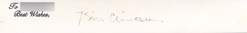 Bill Clinton's signature needs a restorer's touch.