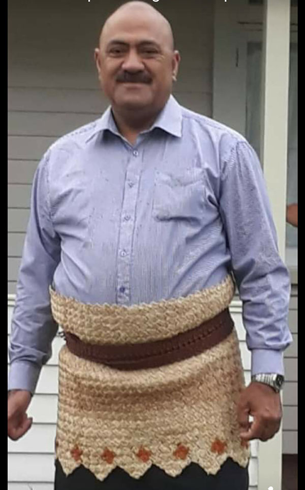 photo of man needing to be ceremonially attired brought in for digital editing