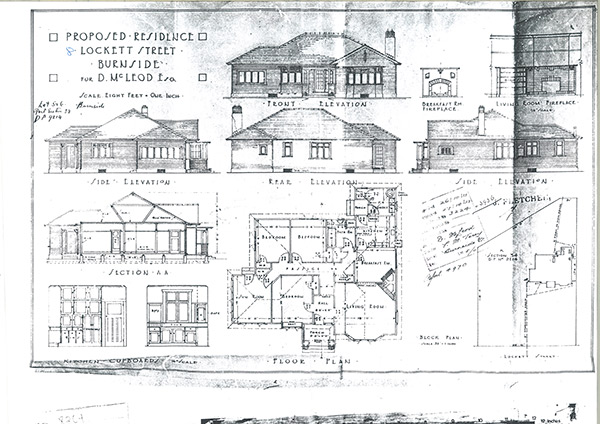 old creased photocopy of house plans brought in for total re-organisation of content for display in house foyer