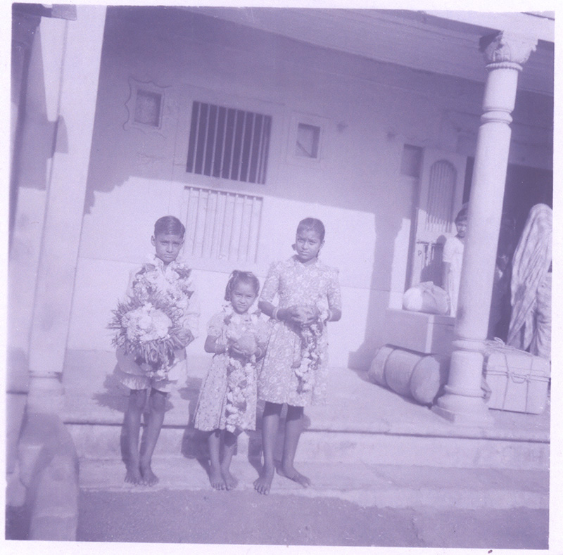 old, crooked, discoloured photo for restoration