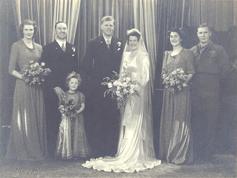 faded bridal photo covered with silvering for restoration