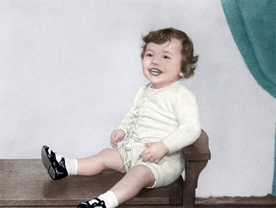 burned photo restored and freshened up