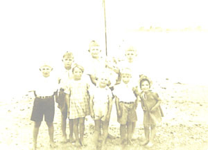 badly under-exposed photo arrives for editing for  genealogy book