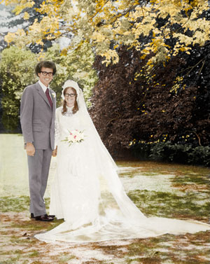 Wedding photo back to its original colours again